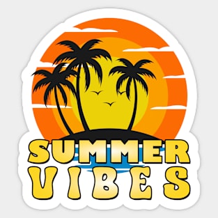 Summer Vibes Palm Tree Island Sticker